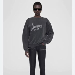 NWOT AUTHENTIC Anine Bing Spencer Spotted Leopard Sweatshirt Size L